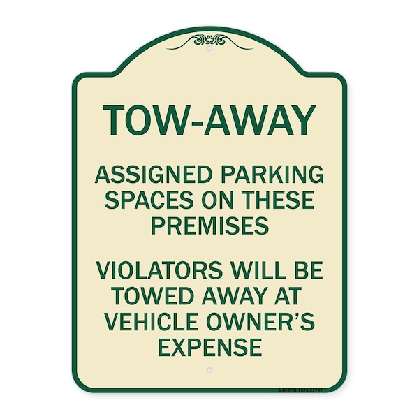 Tow Zone Assigned Parking Spaces on These Premises Violators Will Be Towed Away at Ve, TG-1824-22797